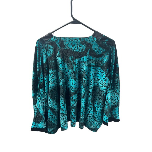 American Glamour Badgley Mischka Velvet Topper Teal Size XS Cosplay Festival - Picture 2 of 6